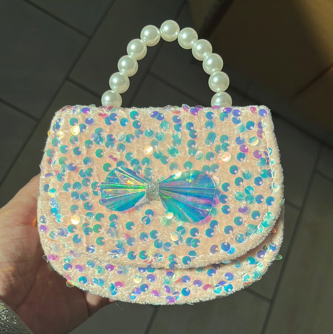 Glitter Velvet O Purse