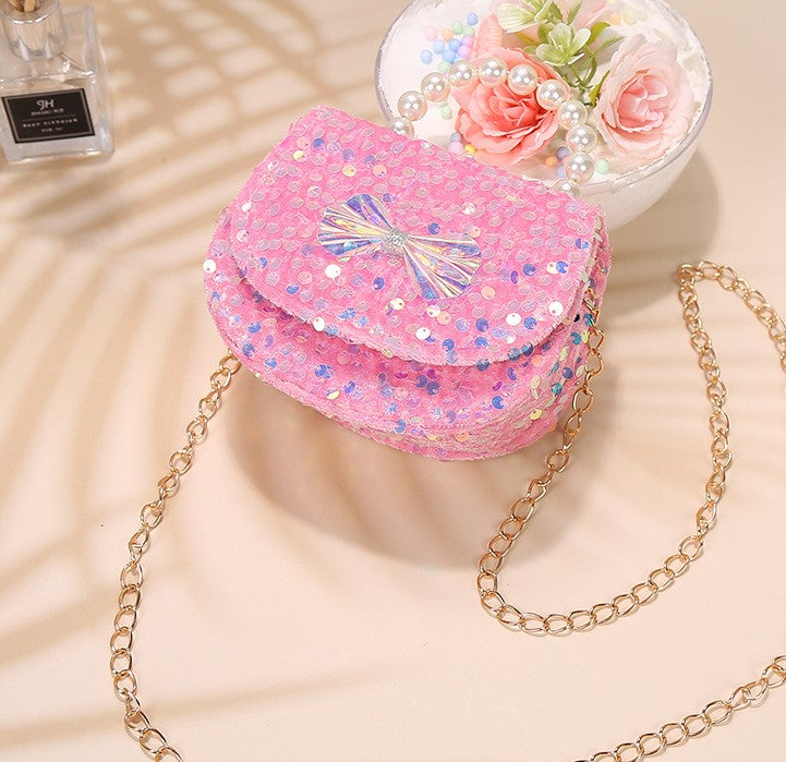 Glitter Velvet O Kids Purse(6PCS)