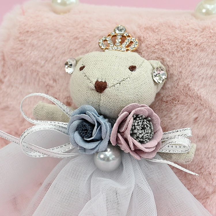 Princess Bear H Furry Kids Purse