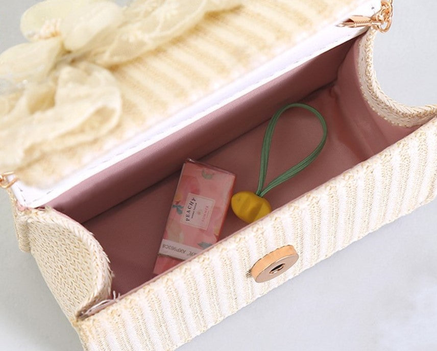 Little Diamond Bow Straw H Kids Purse（6PCS）