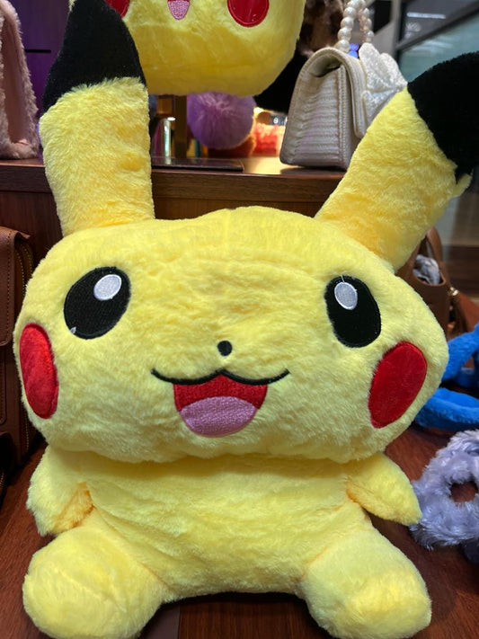 Large Fluffy Doll Backpack Pikachu