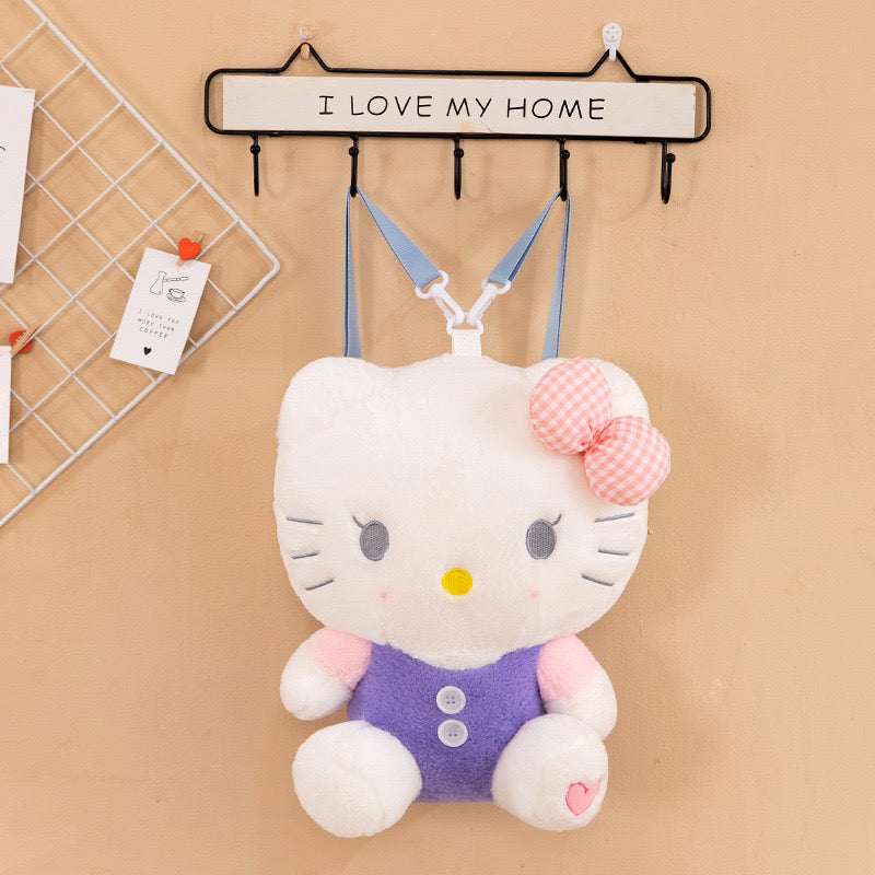 Large Fluffy Doll Backpack Hello kitty