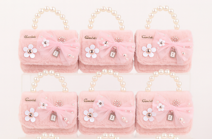 Mesh Bow P5 Furry H Kids Purse（6PCS）