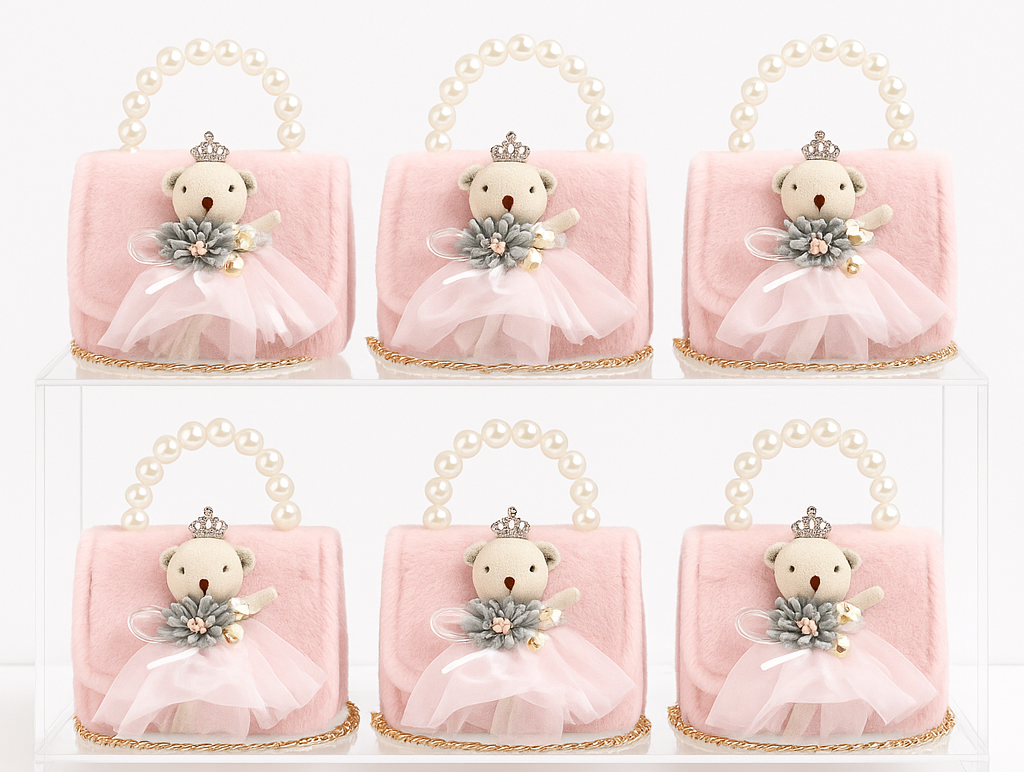 Princess Bear H Furry Kids Purse（6PCS）