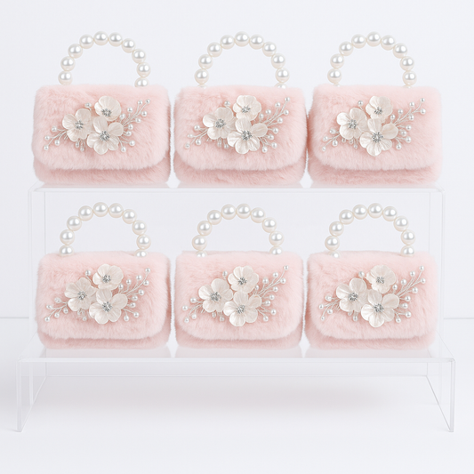 Shell Flower Furry Kids Purse（6PCS）