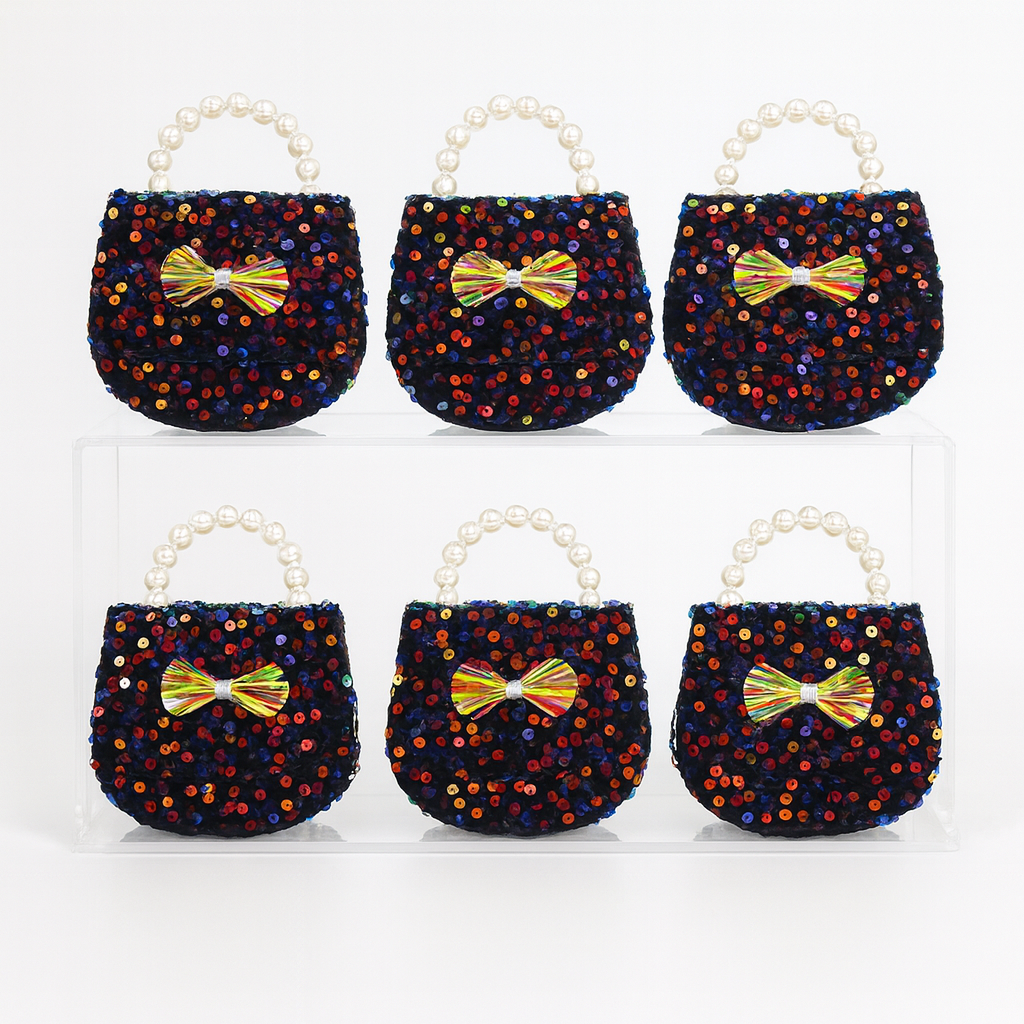 Glitter Velvet O Kids Purse（6PCS）