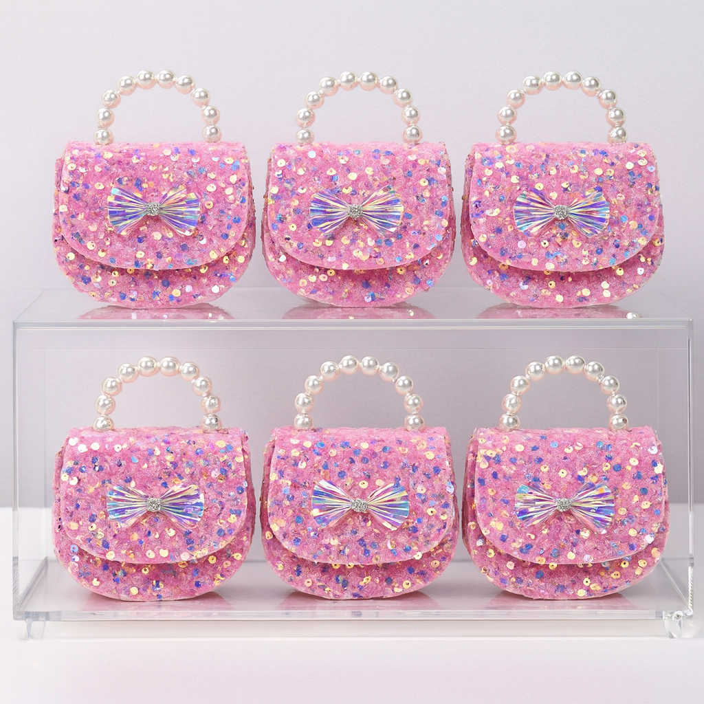 Glitter Velvet O Kids Purse（6PCS）
