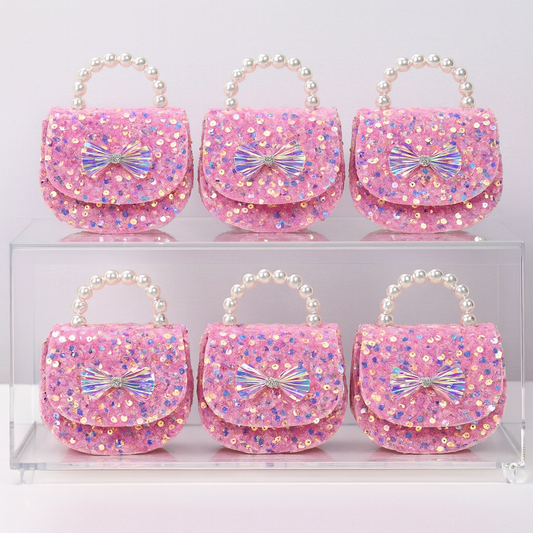Glitter Velvet O Kids Purse（6PCS）