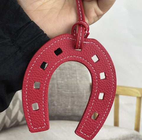 Bag Charm PU Horse Shoes