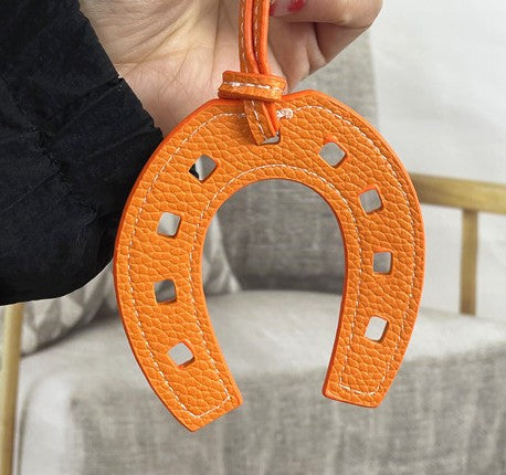 Bag Charm PU Horse Shoes
