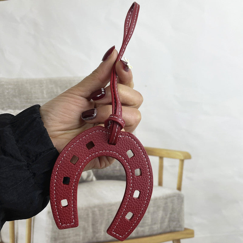 Bag Charm PU Horse Shoes