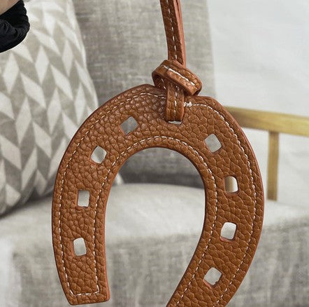Bag Charm PU Horse Shoes