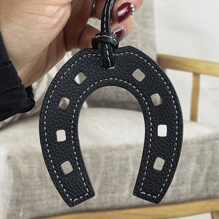 Bag Charm PU Horse Shoes