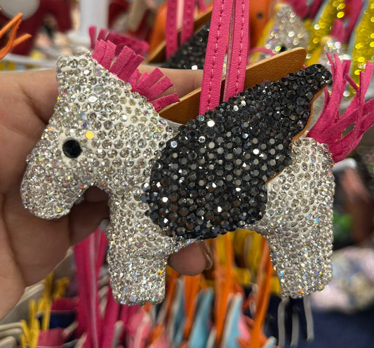 Bag Charm Flying Horse w/Rhinestone （One side）