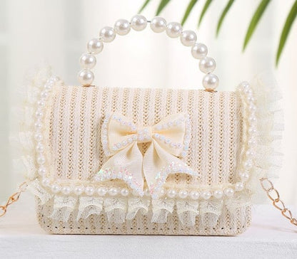 Little Diamond Bow Straw H Kids Purse（6PCS）