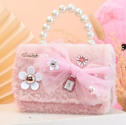 Mesh Bow P5 Furry H Kids Purse