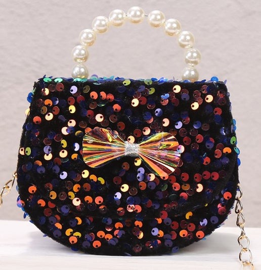 Glitter Velvet O Purse